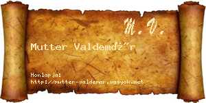 Mutter Valdemár névjegykártya